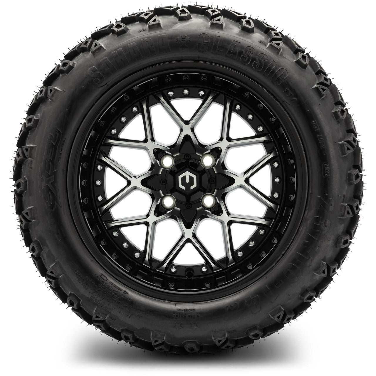 MODZ® 14" Formula Machined Black Wheels & Off-Road Tires Combo