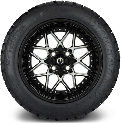 MODZ® 14" Formula Machined Black Wheels & Street Tires Combo