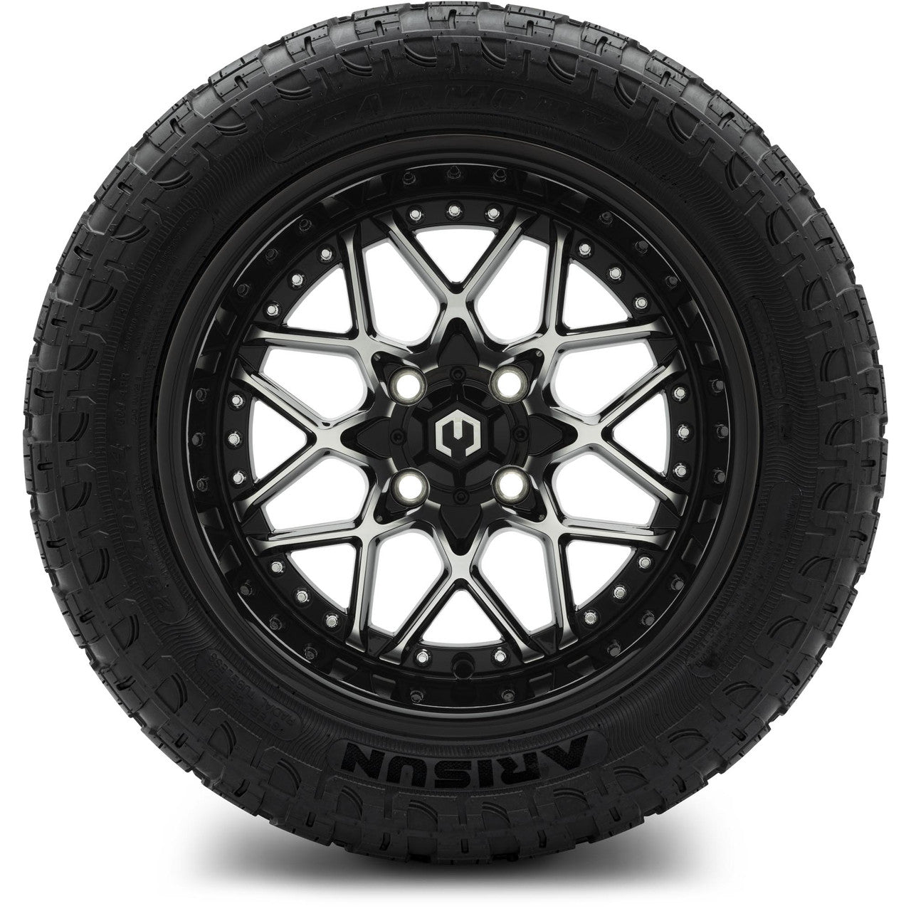 MODZ® 14" Formula Machined Black Wheels & Off-Road Tires Combo