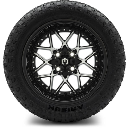 MODZ® 14" Formula Machined Black Wheels & Off-Road Tires Combo