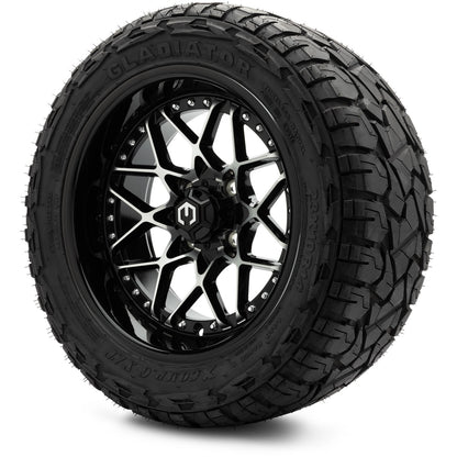 MODZ® 14" Formula Machined Black Wheels & Off-Road Tires Combo