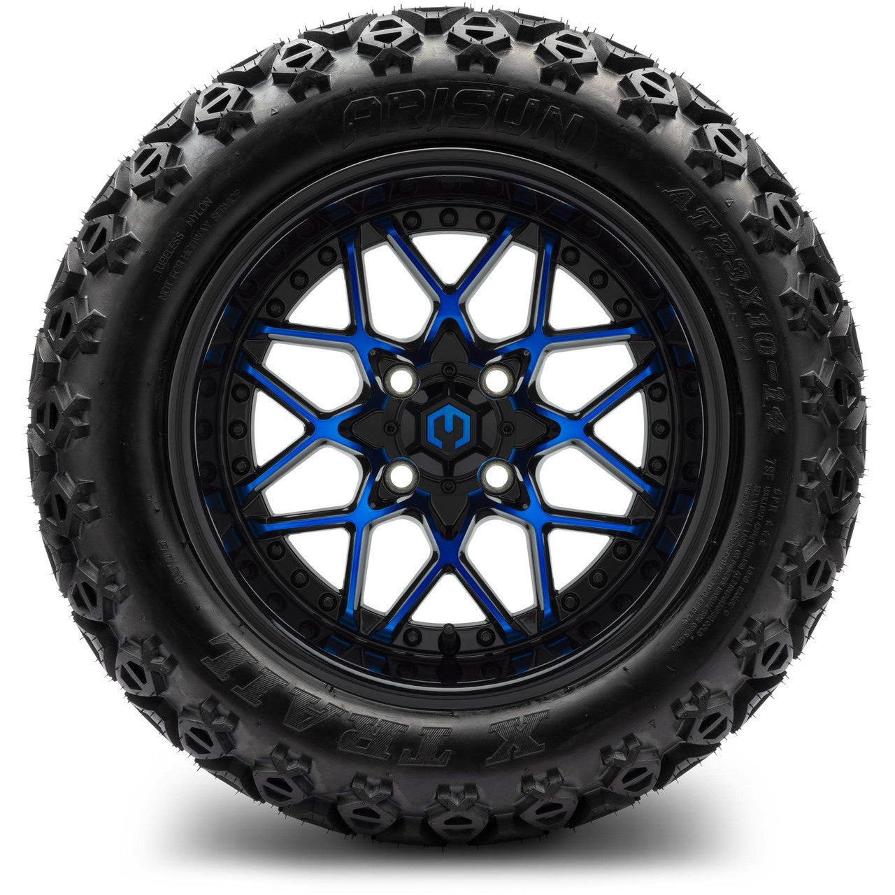 MODZ® 14" Formula Blue and Black Wheels & Off-Road Tires Combo