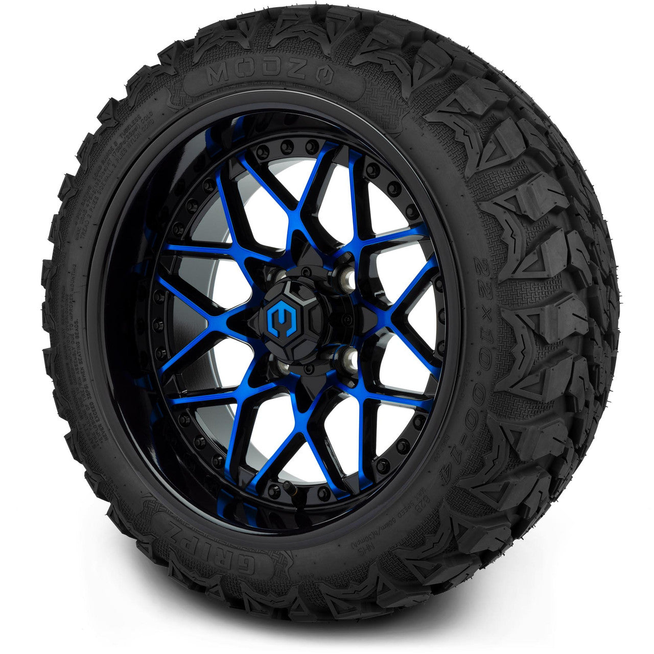 MODZ® 14" Formula Blue and Black Wheels & Off-Road Tires Combo