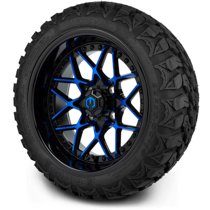 MODZ® 14" Formula Blue and Black Wheels & Off-Road Tires Combo
