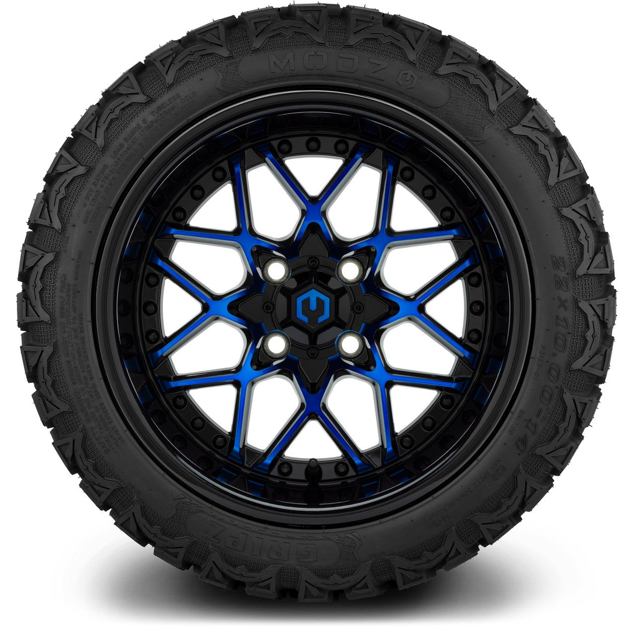 MODZ® 14" Formula Blue and Black Wheels & Off-Road Tires Combo