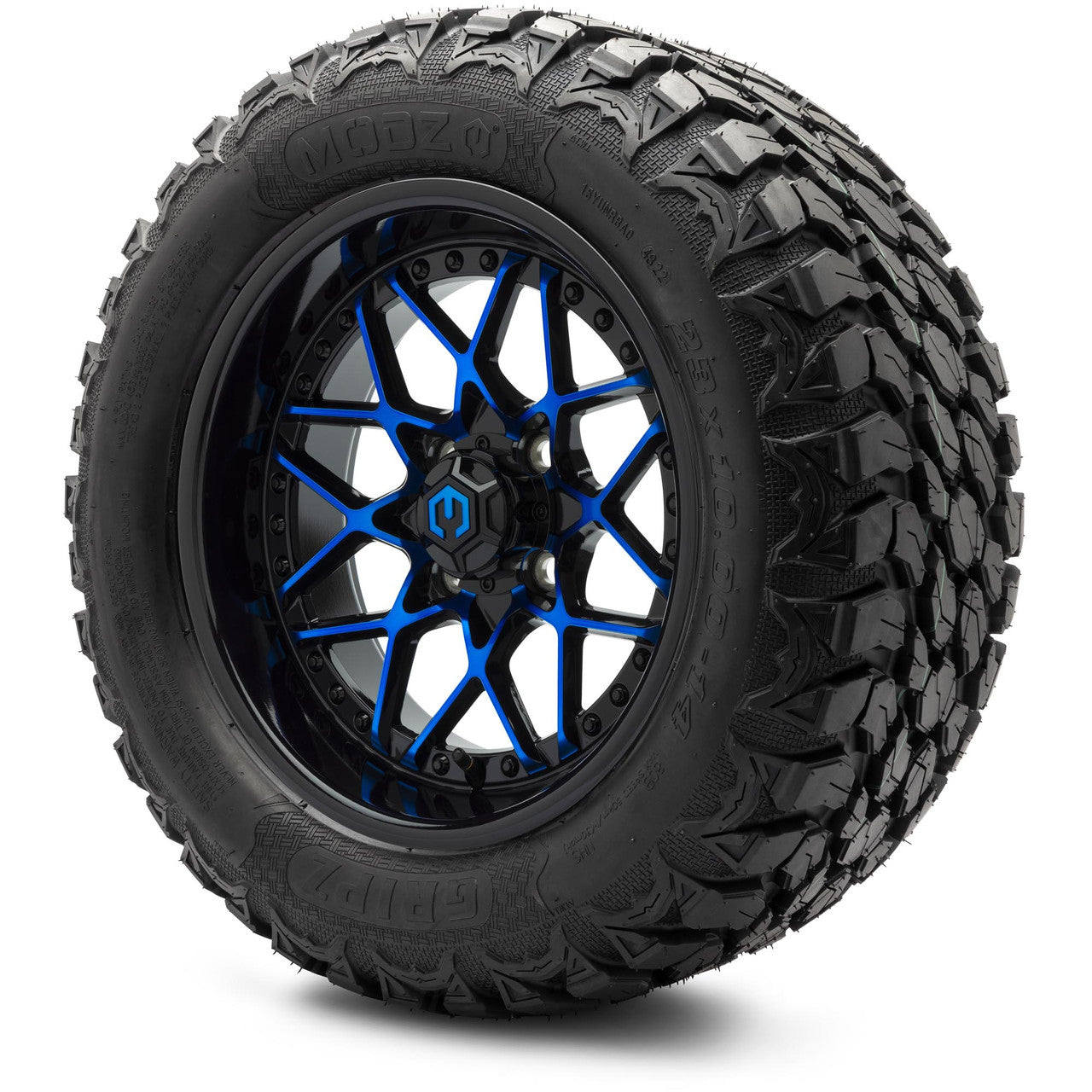 MODZ® 14" Formula Blue and Black Wheels & Off-Road Tires Combo