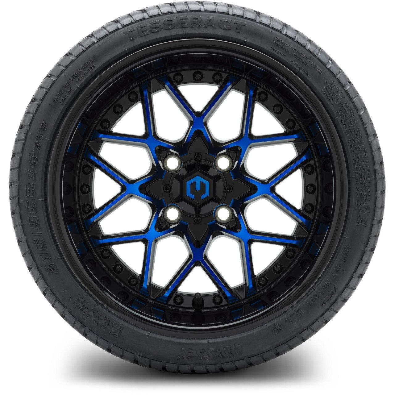 MODZ® 14" Formula Blue and Black Wheels & Street Tires Combo