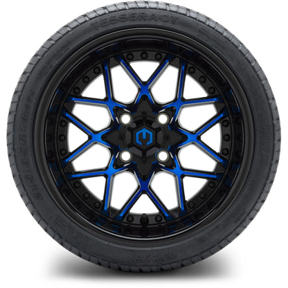 MODZ® 14" Formula Blue and Black Wheels & Street Tires Combo