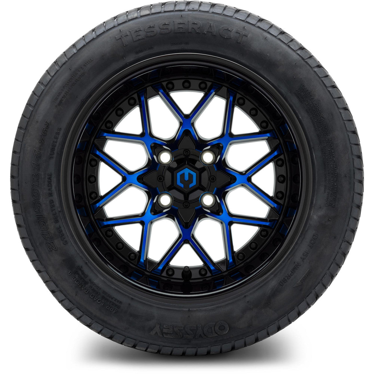 MODZ® 14" Formula Blue and Black Wheels & Street Tires Combo