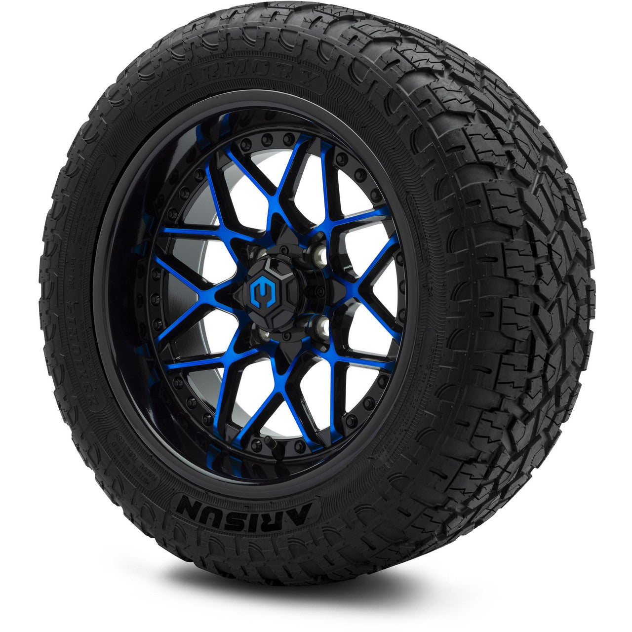 MODZ® 14" Formula Blue and Black Wheels & Off-Road Tires Combo