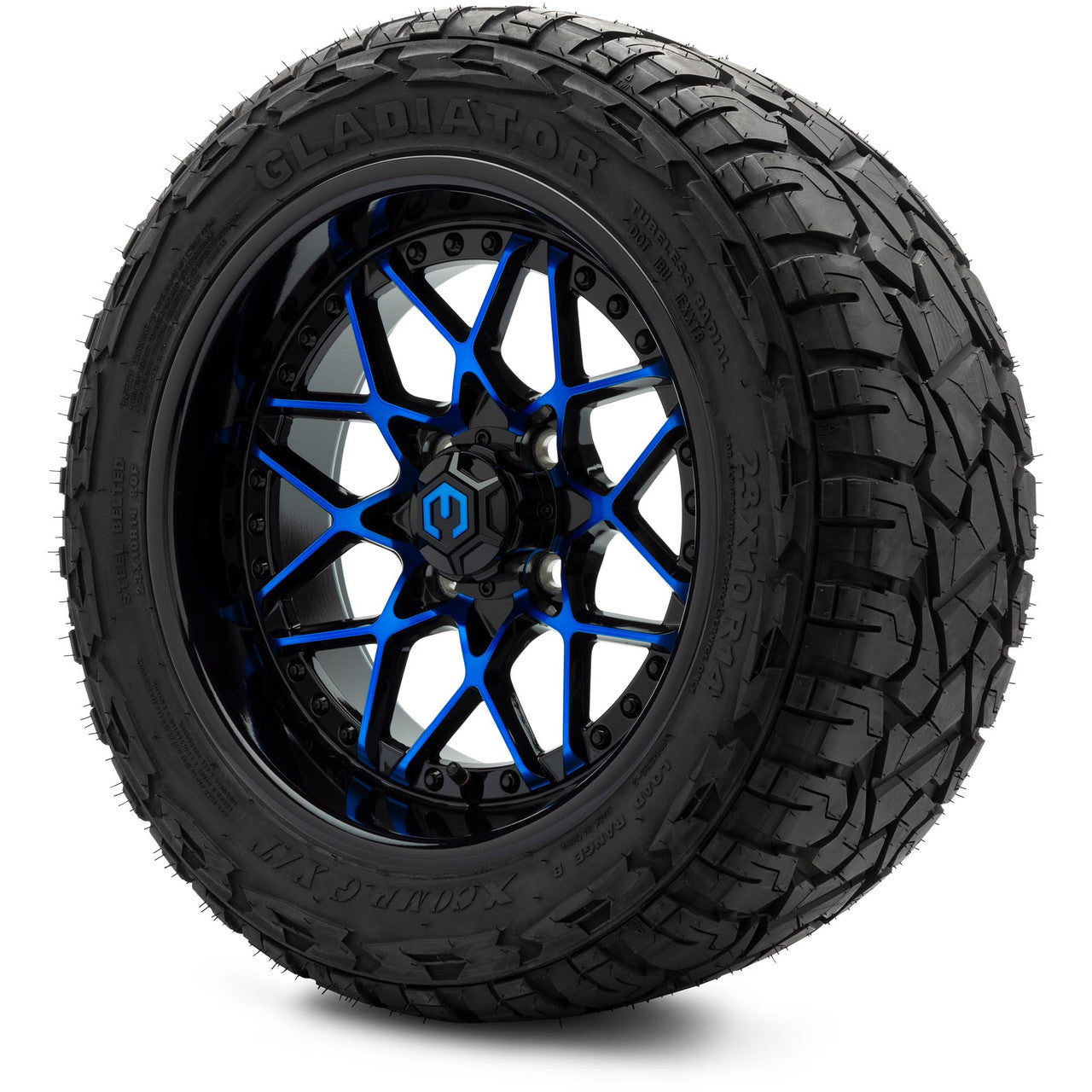 MODZ® 14" Formula Blue and Black Wheels & Off-Road Tires Combo