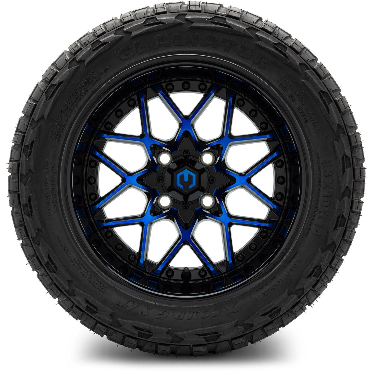 MODZ® 14" Formula Blue and Black Wheels & Off-Road Tires Combo