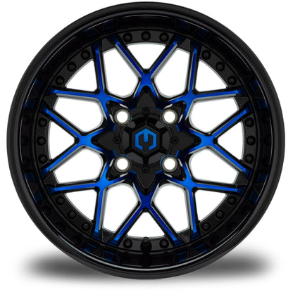 MODZ® Formula Blue and Black 14" Golf Cart Wheel