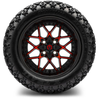 MODZ® 14" Formula Red and Black Wheels & Off-Road Tires Combo