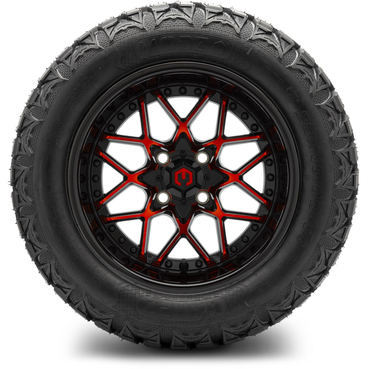 MODZ® 14" Formula Red and Black Wheels & Off-Road Tires Combo