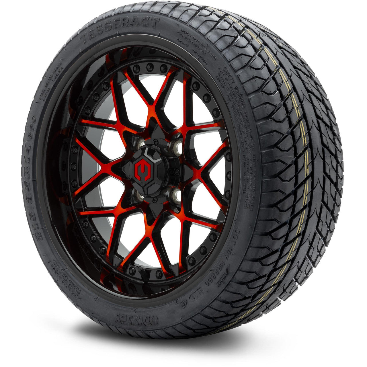 MODZ® 14" Formula Red and Black Wheels & Street Tires Combo