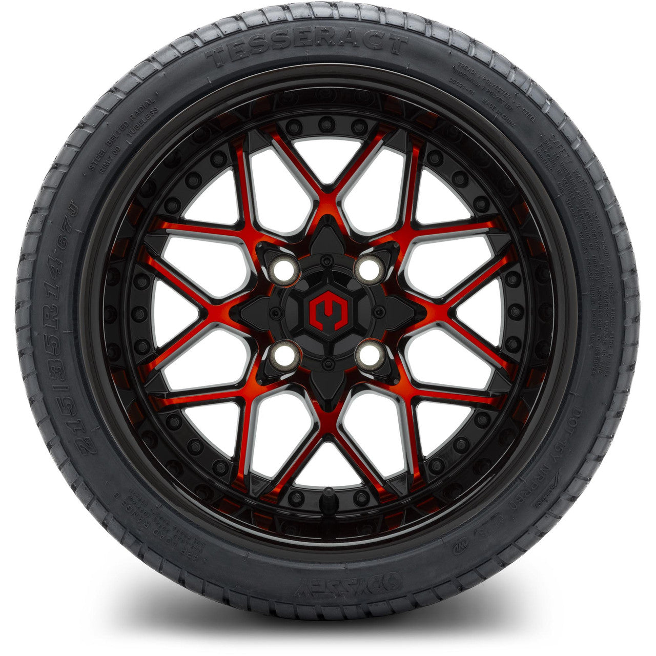 MODZ® 14" Formula Red and Black Wheels & Street Tires Combo