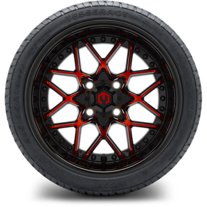 MODZ® 14" Formula Red and Black Wheels & Street Tires Combo