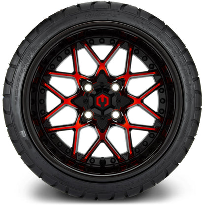 MODZ® 14" Formula Red and Black Wheels & Street Tires Combo