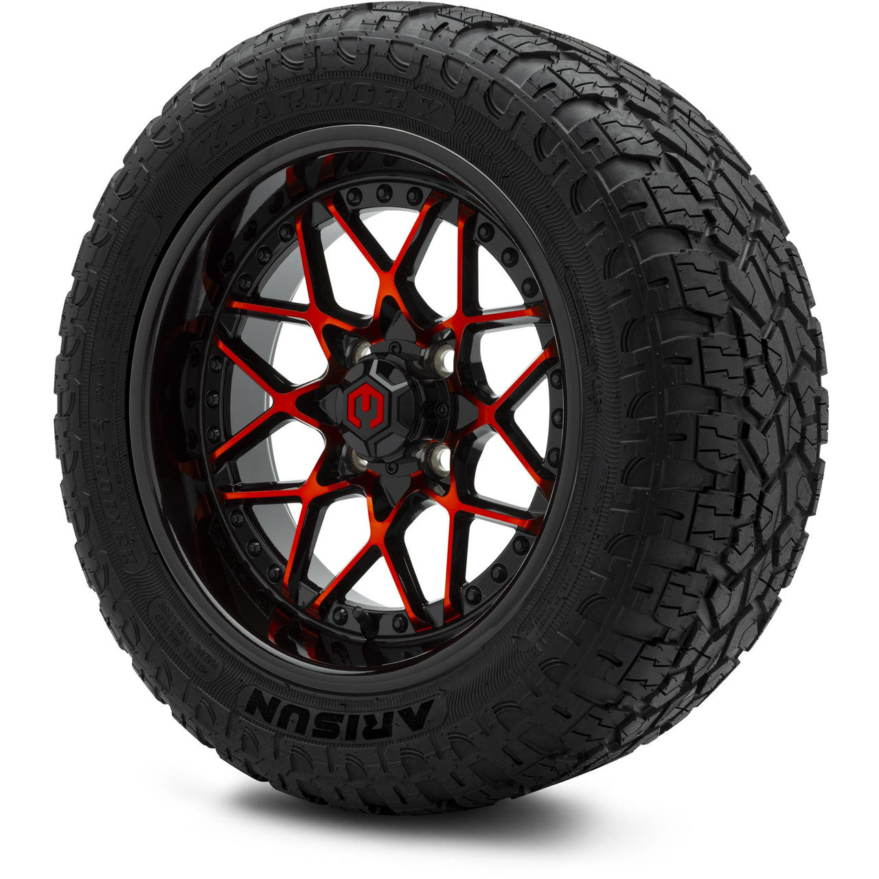 MODZ® 14" Formula Red and Black Wheels & Off-Road Tires Combo
