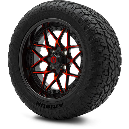 MODZ® 14" Formula Red and Black Wheels & Off-Road Tires Combo