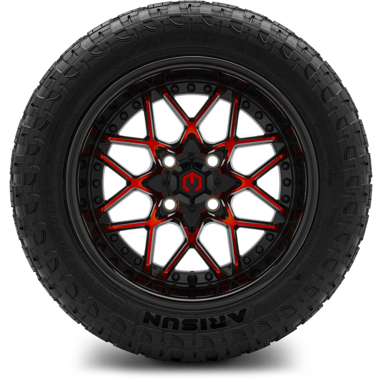 MODZ® 14" Formula Red and Black Wheels & Off-Road Tires Combo