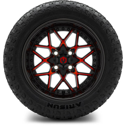 MODZ® 14" Formula Red and Black Wheels & Off-Road Tires Combo