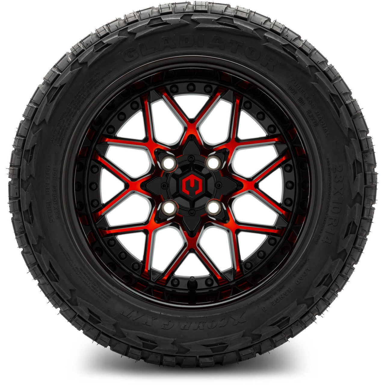 MODZ® 14" Formula Red and Black Wheels & Off-Road Tires Combo