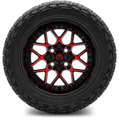 MODZ® 14" Formula Red and Black Wheels & Off-Road Tires Combo