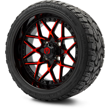 MODZ® 14" Formula Red and Black Wheels & Off-Road Tires Combo