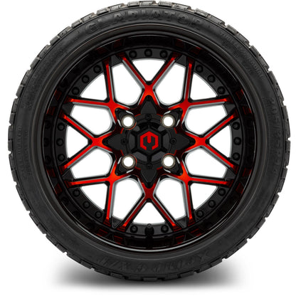 MODZ® 14" Formula Red and Black Wheels & Off-Road Tires Combo