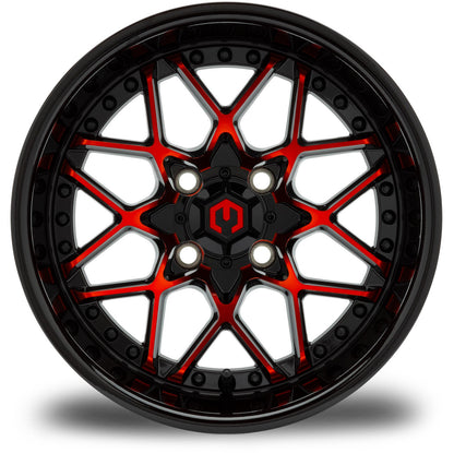 MODZ® Formula Red and Black 14" Golf Cart Wheel