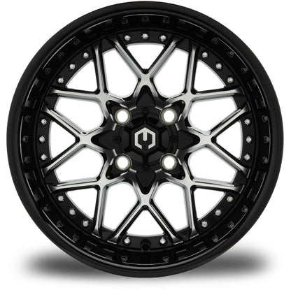 MODZ® Formula Machined Black 14" Golf Cart Wheel