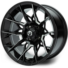 MODZ® Chaos Glossy Black with Ball Mill 14" Golf Cart Wheel