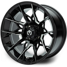MODZ® Chaos Glossy Black with Ball Mill 14" Golf Cart Wheel
