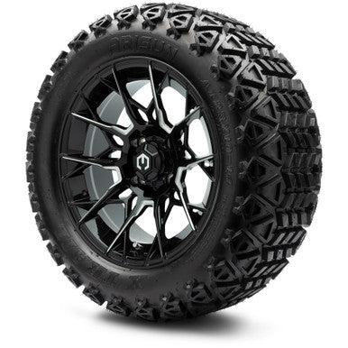 MODZ® 14" Chaos Glossy Black with Ball Mill Wheels & Off-Road Tires Combo