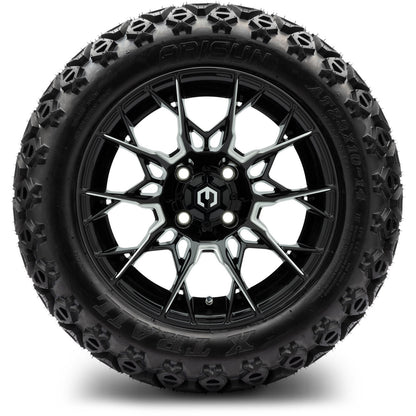 MODZ® 14" Chaos Glossy Black with Ball Mill Wheels & Off-Road Tires Combo