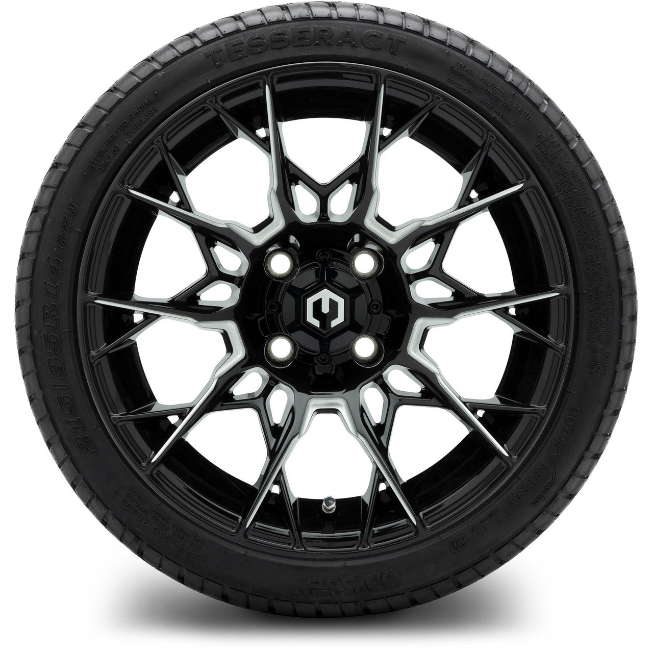 MODZ® 14" Chaos Glossy Black with Ball Mill Wheels & Street Tires Combo