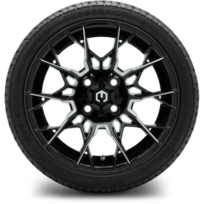 MODZ® 14" Chaos Glossy Black with Ball Mill Wheels & Street Tires Combo