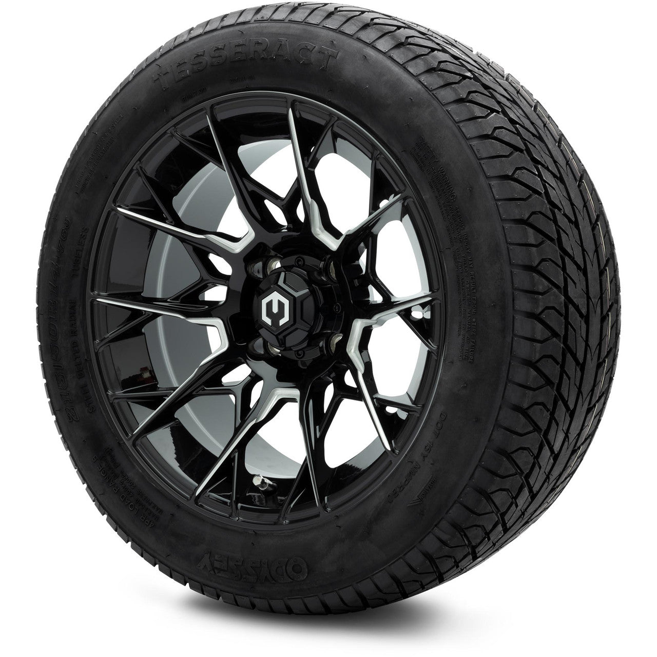 MODZ® 14" Chaos Glossy Black with Ball Mill Wheels & Street Tires Combo