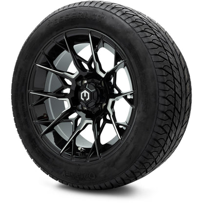 MODZ® 14" Chaos Glossy Black with Ball Mill Wheels & Street Tires Combo