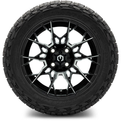 MODZ® 14" Chaos Glossy Black with Ball Mill Wheels & Off-Road Tires Combo