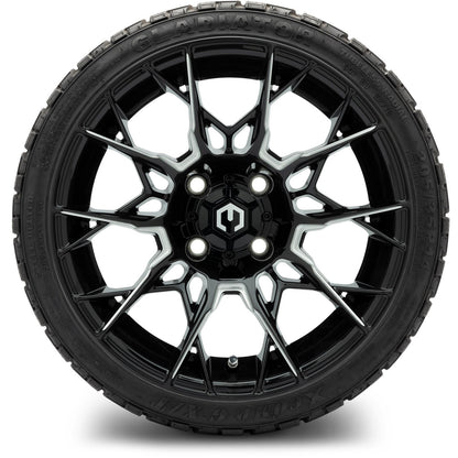 MODZ® 14" Chaos Glossy Black with Ball Mill Wheels & Off-Road Tires Combo