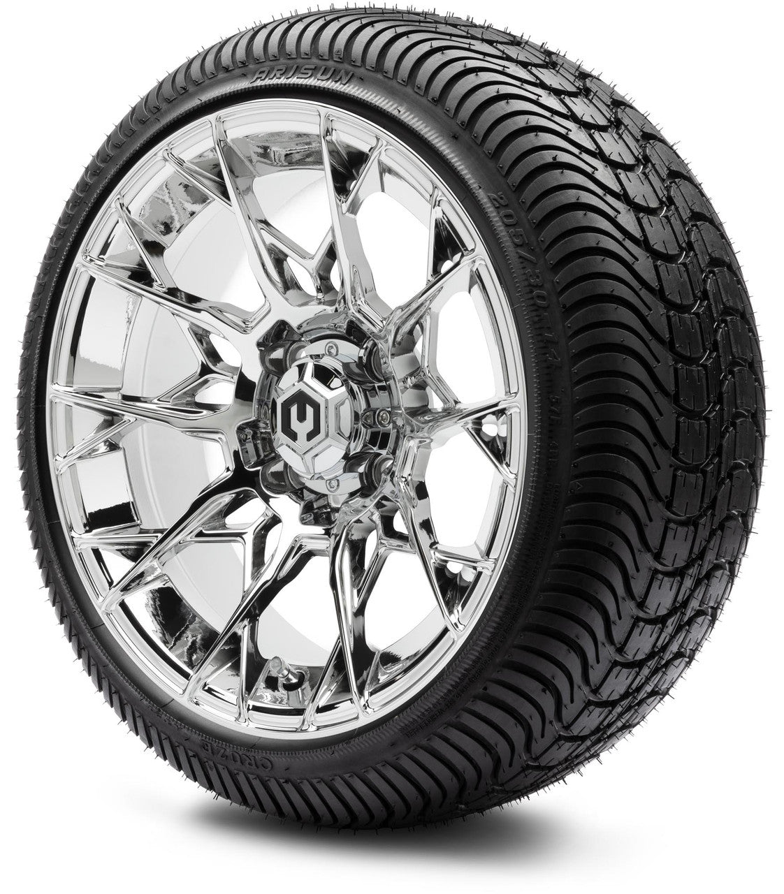 MODZ® 14" Chaos Chrome Wheels & Street Tires Combo