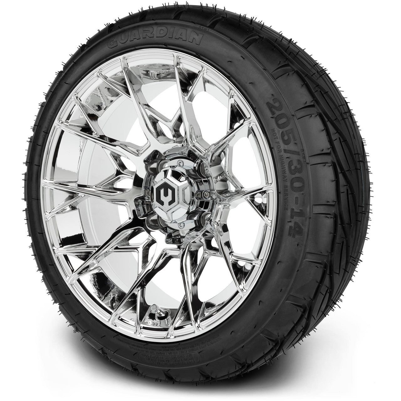 MODZ® 14" Chaos Chrome Wheels & Street Tires Combo