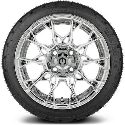 MODZ® 14" Chaos Chrome Wheels & Street Tires Combo