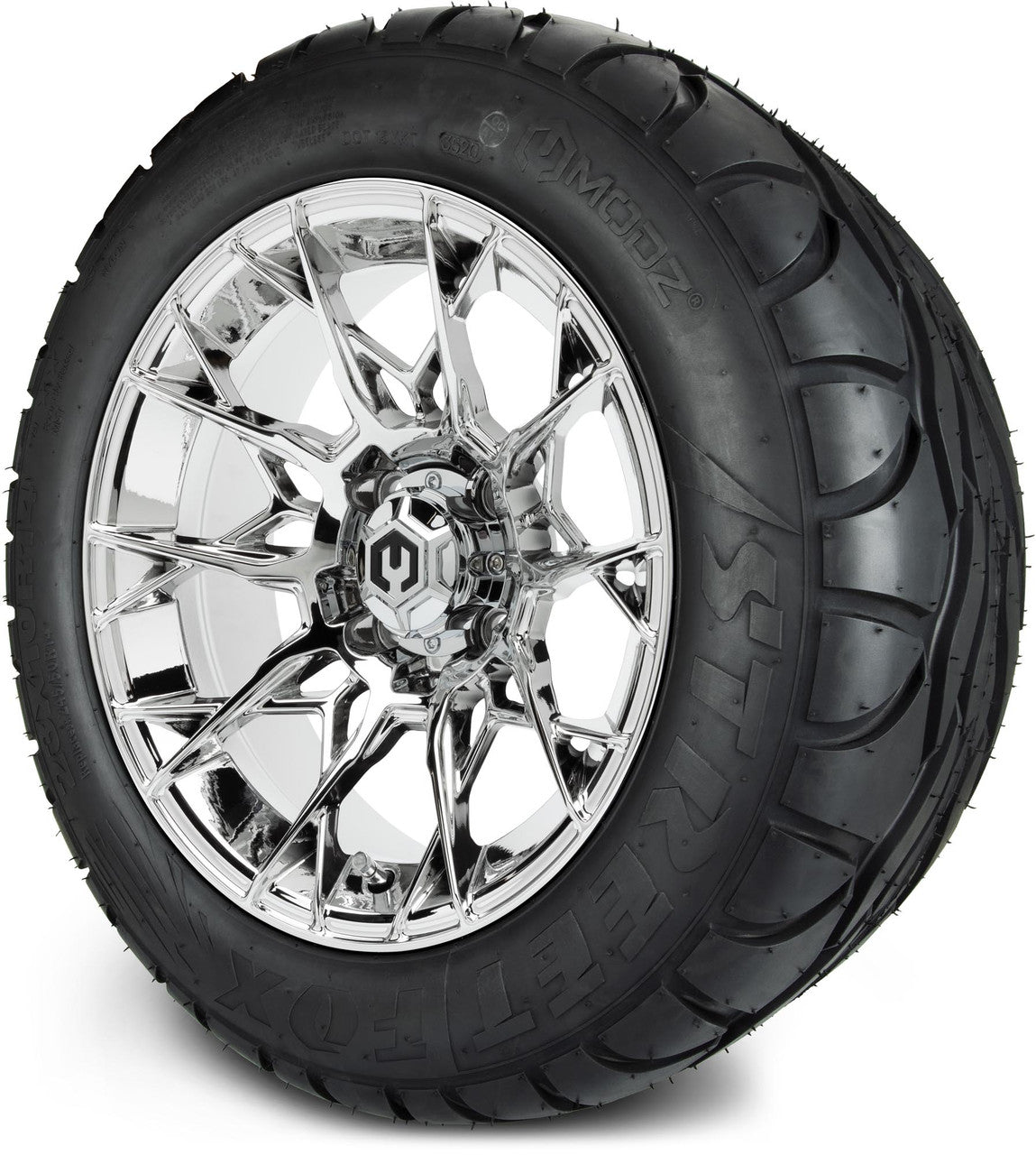 MODZ® 14" Chaos Chrome Wheels & Street Tires Combo