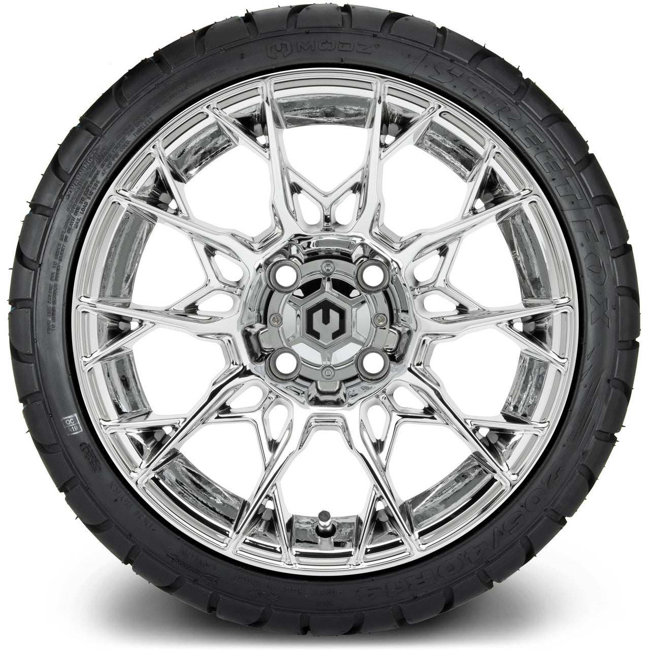 MODZ® 14" Chaos Chrome Wheels & Street Tires Combo