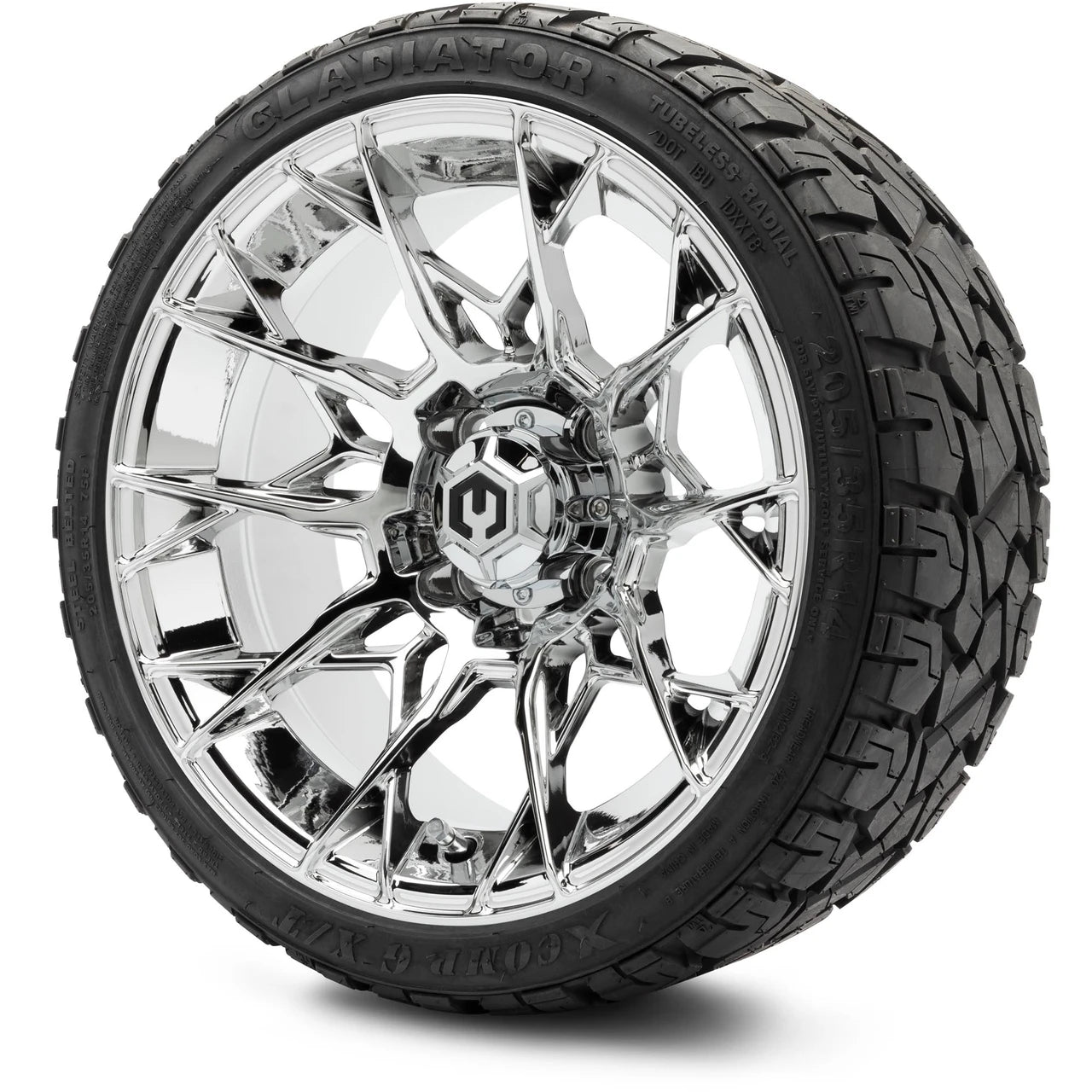 MODZ® 14" Chaos Chrome Wheels & Off-Road Tires Combo