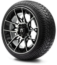 MODZ® 14" Chaos Machined Black Wheels & Street Tires Combo